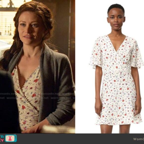 The Kooples Mixed Print Floral 100% Silk Dress White Size Small New With Tag - Picture 4 of 15